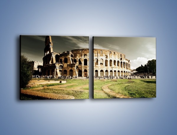 Obraz na płótnie – Koloseum przed burzą – dwuczęściowy kwadratowy poziomy AM271