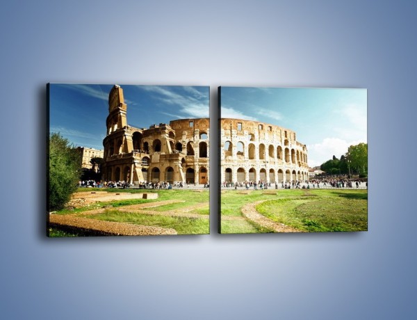 Obraz na płótnie – Koloseum w piękny dzień – dwuczęściowy kwadratowy poziomy AM273