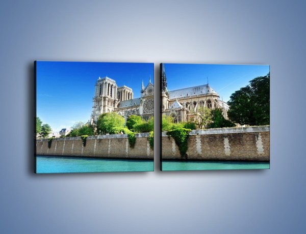 Obraz na płótnie – Katedra Notre-Dame – dwuczęściowy kwadratowy poziomy AM305