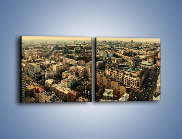 Obraz na płótnie – Panorama Kijowa – dwuczęściowy kwadratowy poziomy AM326