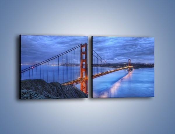 Obraz na płótnie – Most Golden Gate – dwuczęściowy kwadratowy poziomy AM328
