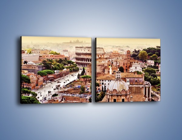 Obraz na płótnie – Panorama Rzymu – dwuczęściowy kwadratowy poziomy AM338
