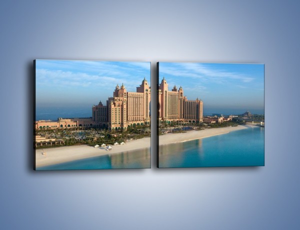 Obraz na płótnie – Atlantis Hotel w Dubaju – dwuczęściowy kwadratowy poziomy AM341