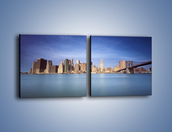 Obraz na płótnie – Nowy Jork i most Brookliński – dwuczęściowy kwadratowy poziomy AM351