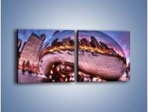 Obraz na płótnie – Cloud Gate w Chicago – dwuczęściowy kwadratowy poziomy AM352