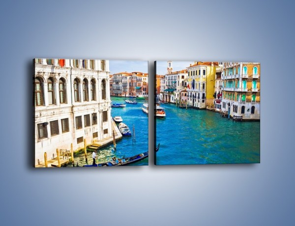 Obraz na płótnie – Kolorowy świat Wenecji – dwuczęściowy kwadratowy poziomy AM362