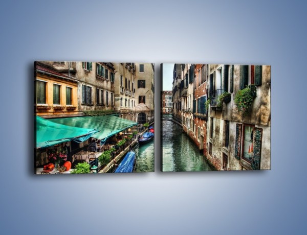 Obraz na płótnie – Wenecka uliczka w kolorach HDR – dwuczęściowy kwadratowy poziomy AM374