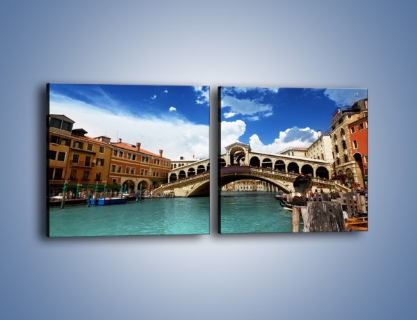 Obraz na płótnie – Most Rialto w Wenecji – dwuczęściowy kwadratowy poziomy AM386