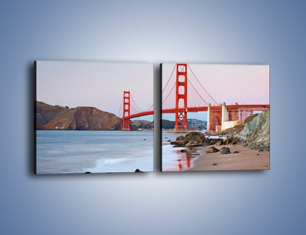 Obraz na płótnie – Most Golden Gate – dwuczęściowy kwadratowy poziomy AM406