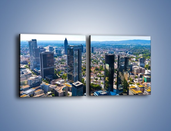 Obraz na płótnie – Panorama Frankfurtu – dwuczęściowy kwadratowy poziomy AM414