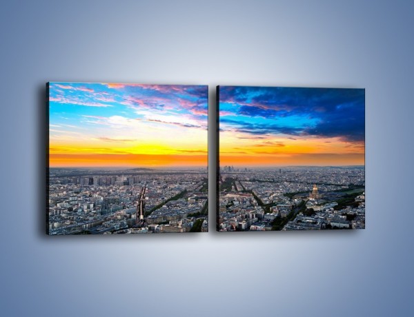 Obraz na płótnie – Panorama Paryża – dwuczęściowy kwadratowy poziomy AM415