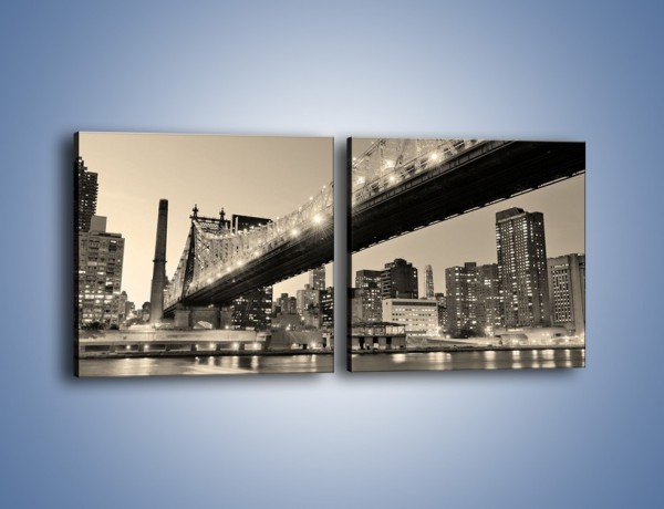 Obraz na płótnie – Most Qeensboro w Nowym Yorku – dwuczęściowy kwadratowy poziomy AM438