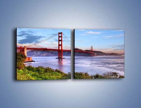 Obraz na płótnie – Most Golden Gate w San Francisco – dwuczęściowy kwadratowy poziomy AM444