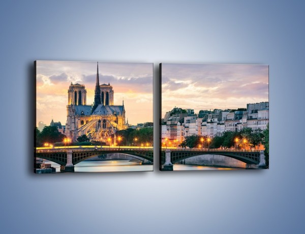 Obraz na płótnie – Katedra Notre Dame – dwuczęściowy kwadratowy poziomy AM454