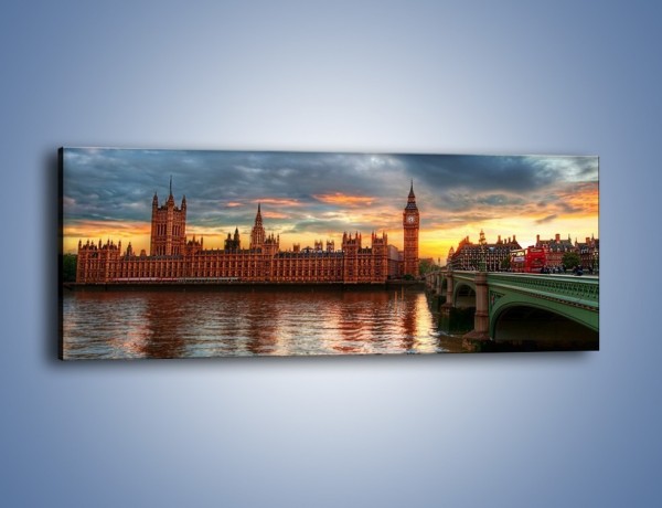 Obraz na płótnie – Pałac Westmnisterski i Big Ben – jednoczęściowy panoramiczny AM321