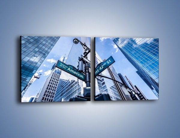 Obraz na płótnie – Skrzyżowanie ulic w Nowym Jorku – dwuczęściowy kwadratowy poziomy AM501
