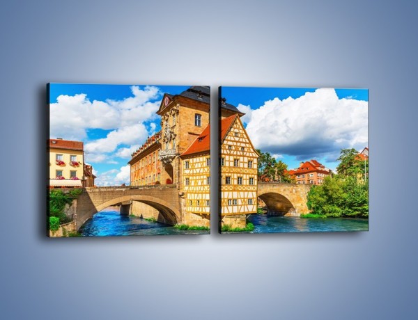 Obraz na płótnie – Ratusz w mieście Bamberg – dwuczęściowy kwadratowy poziomy AM513