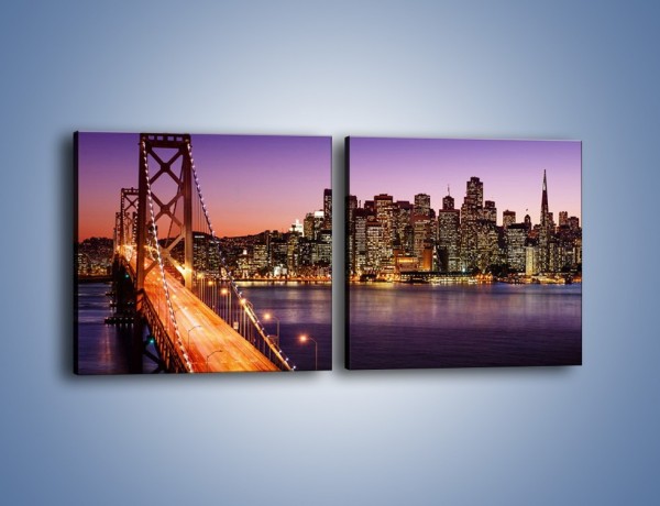 Obraz na płótnie – San Francisco – Oakland Bay Bridge – dwuczęściowy kwadratowy poziomy AM520