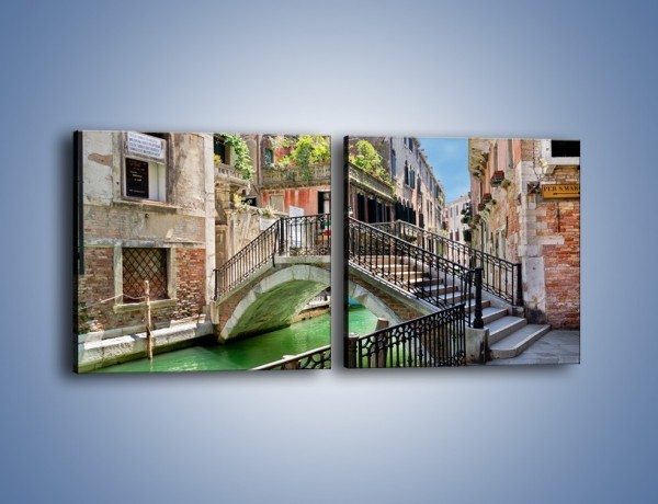 Obraz na płótnie – Wenecki most – dwuczęściowy kwadratowy poziomy AM523