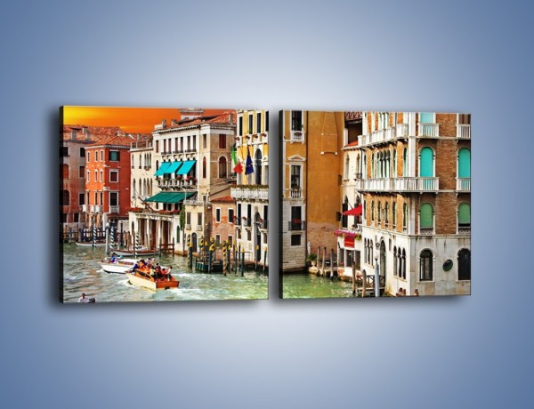 Obraz na płótnie – Kolorowe domu Wenecji – dwuczęściowy kwadratowy poziomy AM555