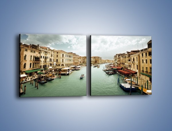 Obraz na płótnie – Cieśnina Canal Grande w Wenecji – dwuczęściowy kwadratowy poziomy AM559