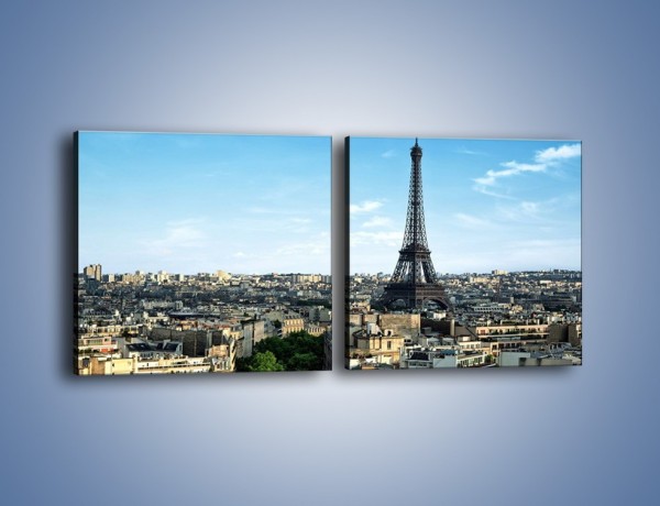 Obraz na płótnie – Wieża Eiffla w Paryżu – dwuczęściowy kwadratowy poziomy AM561