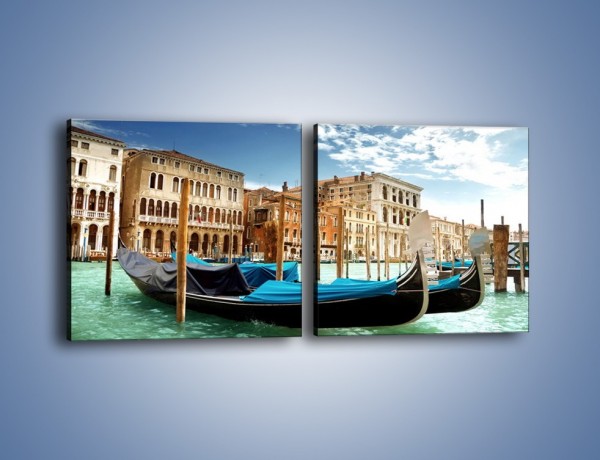 Obraz na płótnie – Weneckie gondole w Canal Grande – dwuczęściowy kwadratowy poziomy AM571