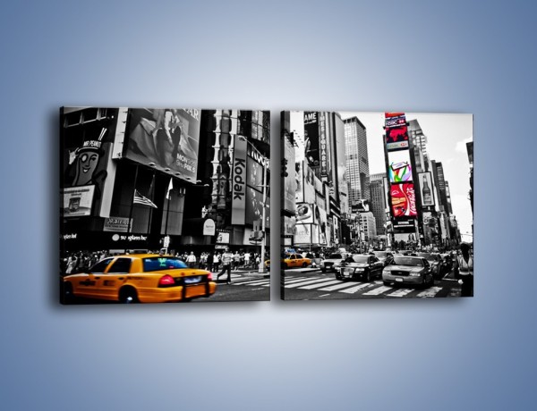 Obraz na płótnie – Times Square w godzinach szczytu – dwuczęściowy kwadratowy poziomy AM598