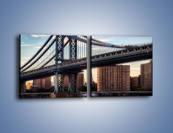 Obraz na płótnie – Manhattan Bridge – dwuczęściowy kwadratowy poziomy AM607