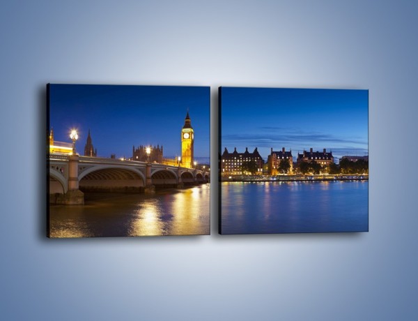 Obraz na płótnie – London Bridge i Big Ben – dwuczęściowy kwadratowy poziomy AM620