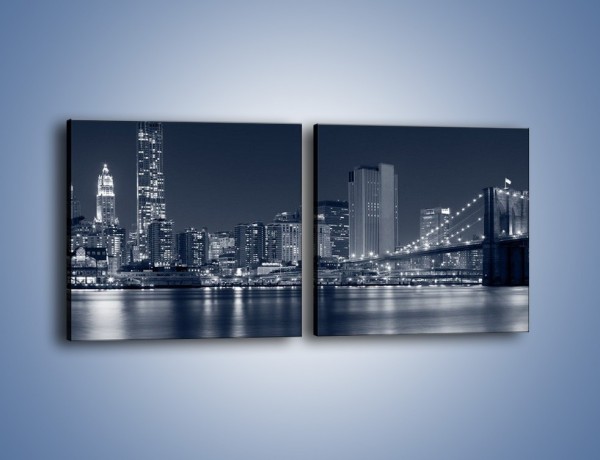 Obraz na płótnie – Manhattan w jednolitym kolorze – dwuczęściowy kwadratowy poziomy AM645