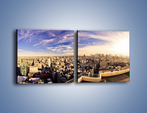 Obraz na płótnie – Panorama Nowego Jorku – dwuczęściowy kwadratowy poziomy AM650