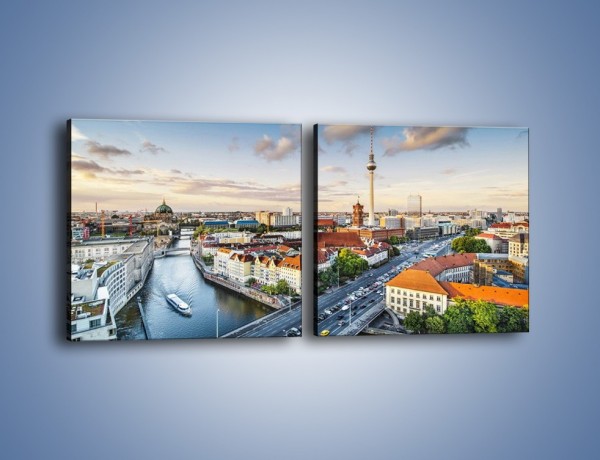 Obraz na płótnie – Panorama Berlina – dwuczęściowy kwadratowy poziomy AM673