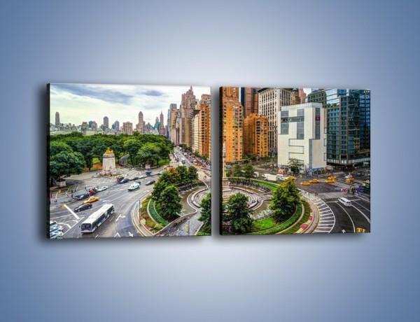 Obraz na płótnie – Rondo Columbus Circle w Nowym Jorku – dwuczęściowy kwadratowy poziomy AM694