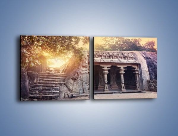 Obraz na płótnie – Varaha Cave – świątynia wykuta w skale – dwuczęściowy kwadratowy poziomy AM698