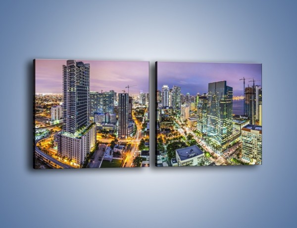 Obraz na płótnie – Centrum Miami – dwuczęściowy kwadratowy poziomy AM702