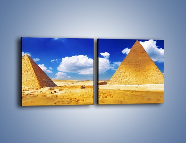Obraz na płótnie – Panorama egipskich piramid – dwuczęściowy kwadratowy poziomy AM725