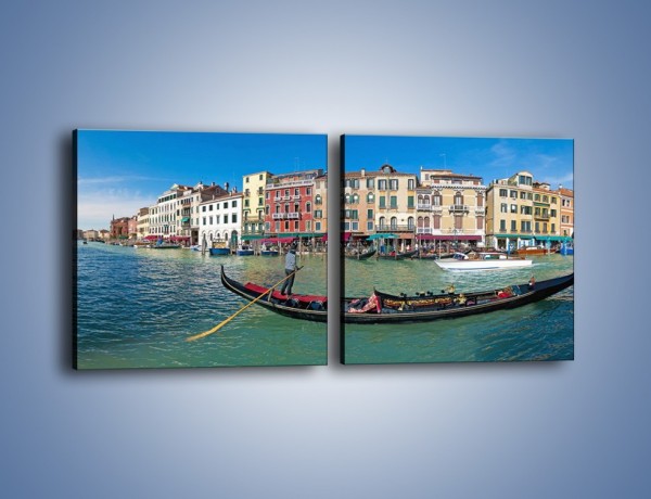 Obraz na płótnie – Panorama Canal Grande w Wenecji – dwuczęściowy kwadratowy poziomy AM745