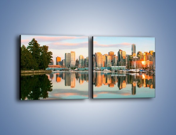 Obraz na płótnie – Widok na Vancouver – dwuczęściowy kwadratowy poziomy AM765