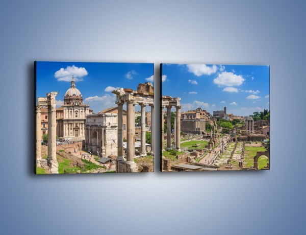 Obraz na płótnie – Panorama rzymskich ruin – dwuczęściowy kwadratowy poziomy AM767