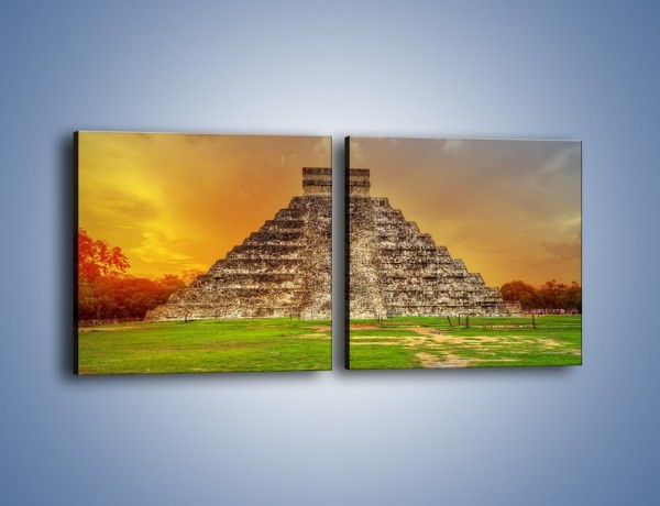 Obraz na płótnie – Piramida Kukulkana w Meksyku – dwuczęściowy kwadratowy poziomy AM814