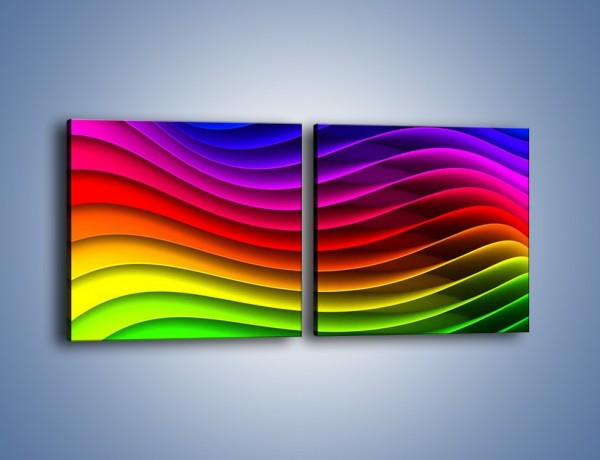 Obraz na płótnie – Falą w kolorze – dwuczęściowy kwadratowy poziomy GR393