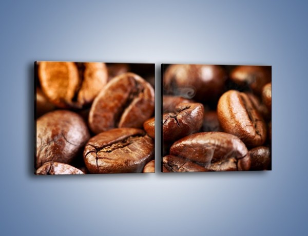 Obraz na płótnie – Parzone ziarna kawy – dwuczęściowy kwadratowy poziomy JN027