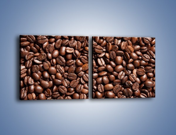 Obraz na płótnie – Ziarna świeżej kawy – dwuczęściowy kwadratowy poziomy JN061