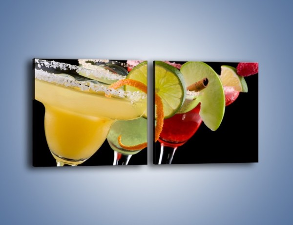 Obraz na płótnie – Drinki z dodatkiem owoców – dwuczęściowy kwadratowy poziomy JN101