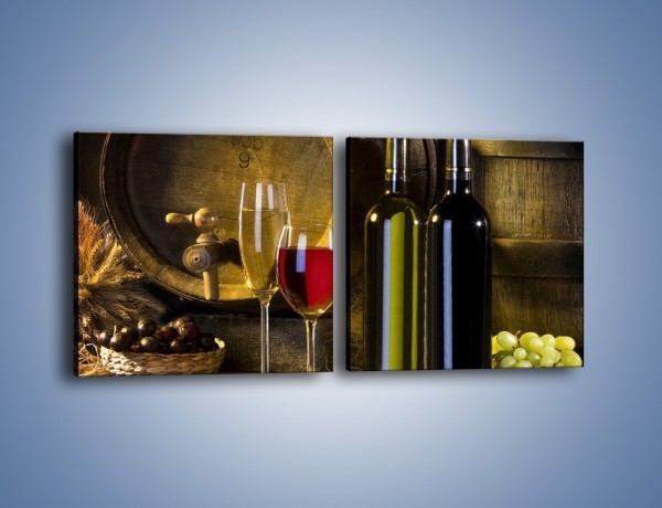 Obraz na płótnie – Wino czerwone czy białe – dwuczęściowy kwadratowy poziomy JN107