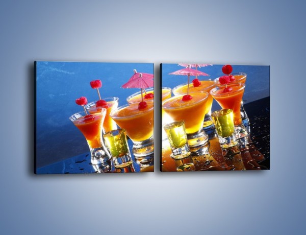 Obraz na płótnie – Tropikalne drinki nocą – dwuczęściowy kwadratowy poziomy JN160