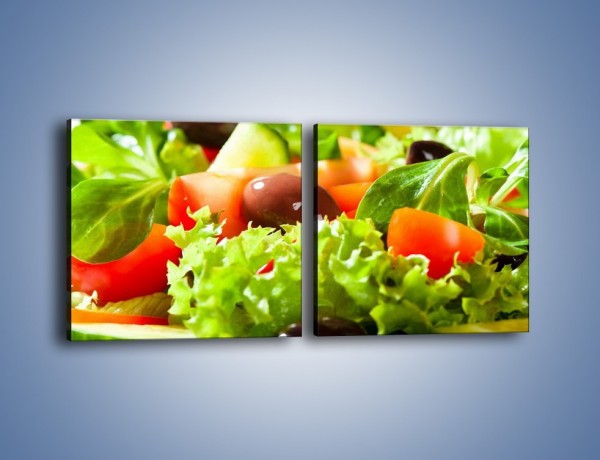 Obraz na płótnie – Sałatkowy mix warzywny – dwuczęściowy kwadratowy poziomy JN204