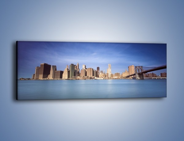 Obraz na płótnie – Nowy Jork i most Brookliński – jednoczęściowy panoramiczny AM351