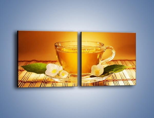 Obraz na płótnie – Delikatny smak herbaty – dwuczęściowy kwadratowy poziomy JN261